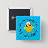 Circulair ontwerp Happy Neurses Day Vierkante Button 5,1 Cm (Voorkant /achterkant)