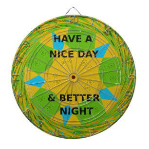 Circulair ontwerp "Heb een fijne dag & een betere Dartbord