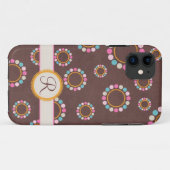 Circulair patroon met poolpunten Monogram Case-Mate iPhone Case (Achterkant (horizontaal))