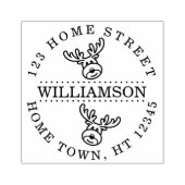 Circulair retouradres Holiday Rudolph Rubberstempel (Afrduk)