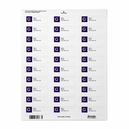 Circulair verlooppatroon blauw naar Paars Etiket (Full Sheet)