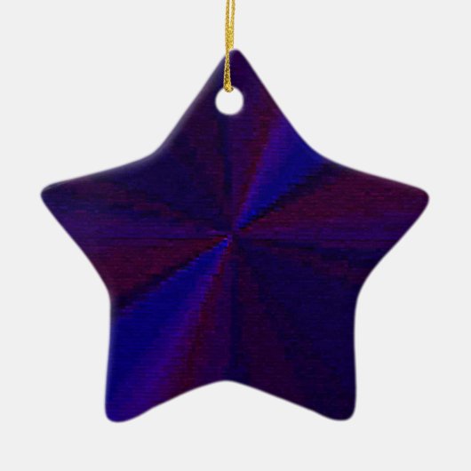 Circulair verlooppatroon blauw naar Paars Keramisch Ornament (Voorkant)