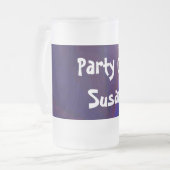 Circulair verlooppatroon blauw naar Paars Matglas Bierpul (Voorkant links)