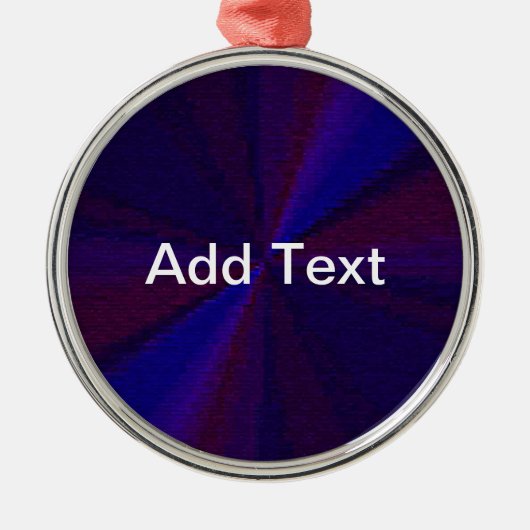 Circulair verlooppatroon blauw naar Paars Metalen Ornament (Voorkant)