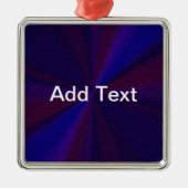 Circulair verlooppatroon blauw naar Paars Metalen Ornament (Voorkant)