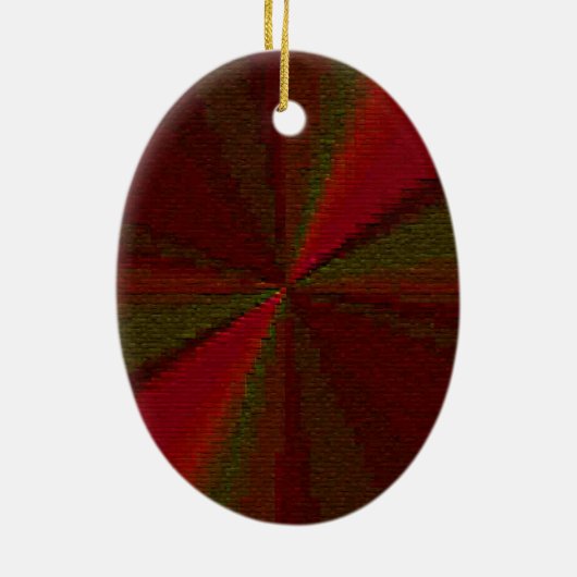 Circulair Verlooppatroon Rood tot Groen Keramisch Ornament (Achterkant)