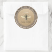 Circulaire 100%Homemade Honey Kitchen Kraft Bee Br Ronde Sticker (Tas)