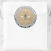 Circulaire 100%Homemade Honey Kitchen Kraft Bee Gr Ronde Sticker (Tas)