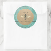 Circulaire 100%Homemade Honey Kitchen Kraft Bee Mi Ronde Sticker (Tas)