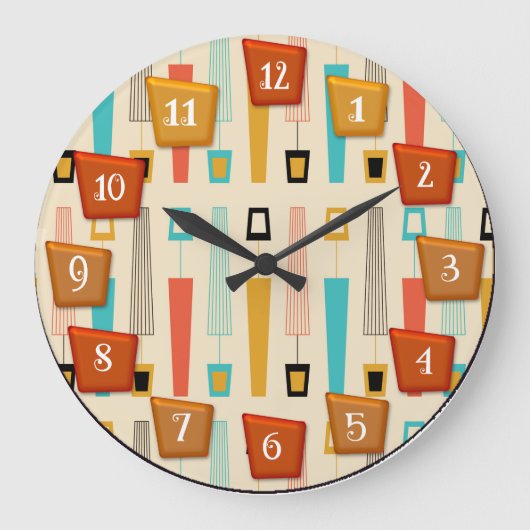 Circulaire atoomretrocar grote klok (Voorkant)