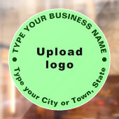 Circulaire bedrijfsmerkteksten op lichtgroen raamsticker (Vel 2)