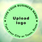 Circulaire bedrijfsmerkteksten op lichtgroen raamsticker (Vel 3)