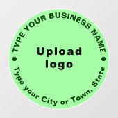 Circulaire bedrijfsmerkteksten op lichtgroen raamsticker (Vel)