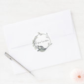 Circulaire Bloemenrand met Zoete Erwtenbloemen Ronde Sticker (Envelop)