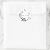 Circulaire Bloemenrand met Zoete Erwtenbloemen Ronde Sticker (Tas)