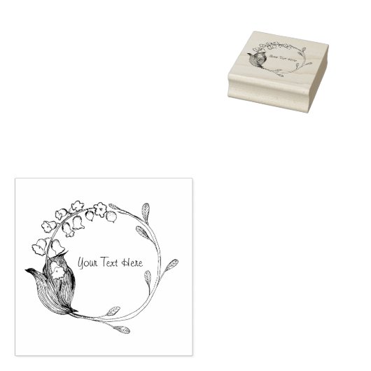 Circulaire Bloemenrand met Zoete Erwtenbloemen Rubberstempel (Gestempeld)