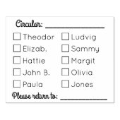 Circulaire brief Sjabloon 10 personen elke tekst Rubberstempel (Afrduk)