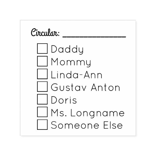 Circulaire brief Sjabloon 7 personen Zelfinktende Stempel (Design)