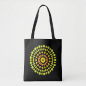 Circulaire citruskleuren tote bag (Voorkant)