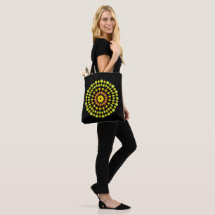 Circulaire citruskleuren tote bag