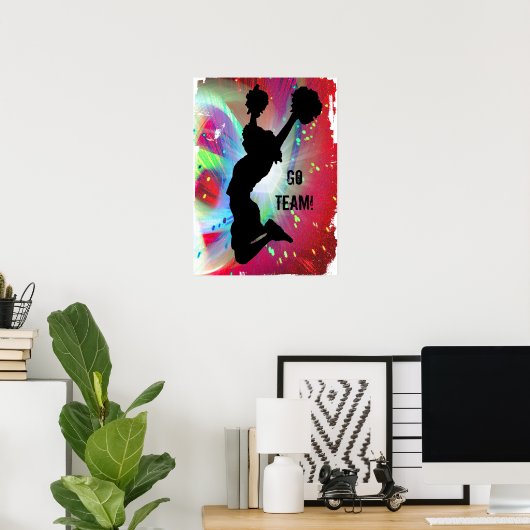 Circulaire Colorburst met Cheerleader Poster (Thuiskantoor)