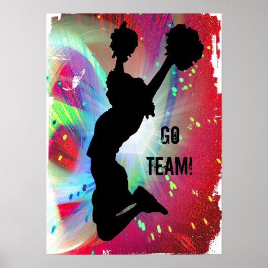 Circulaire Colorburst met Cheerleader Poster (Voorkant)
