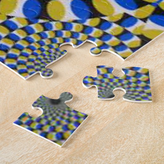 Circulaire diamantoptische illusie onmogelijk legpuzzel (Zijkant)