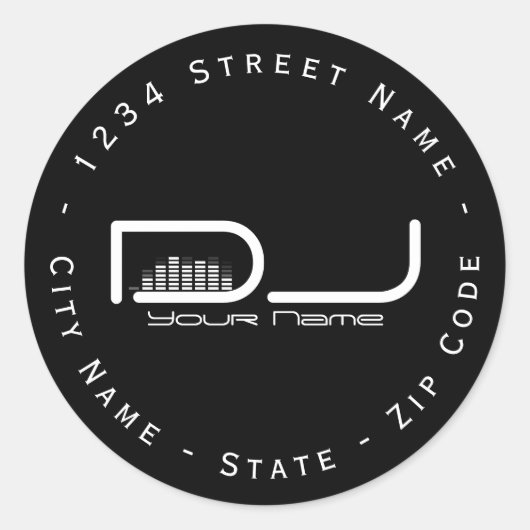Circulaire DJ Equalizer Retouradreslabel Ronde Sticker (Voorkant)