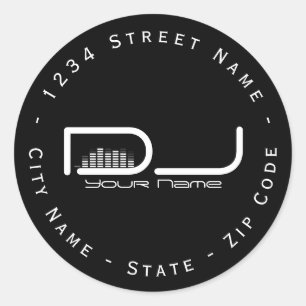 Circulaire DJ Equalizer Retouradreslabel Ronde Sticker