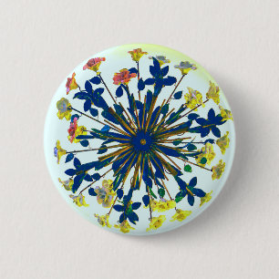 Circulaire Floral Ceramic Lighting Ronde Button 5,7 Cm