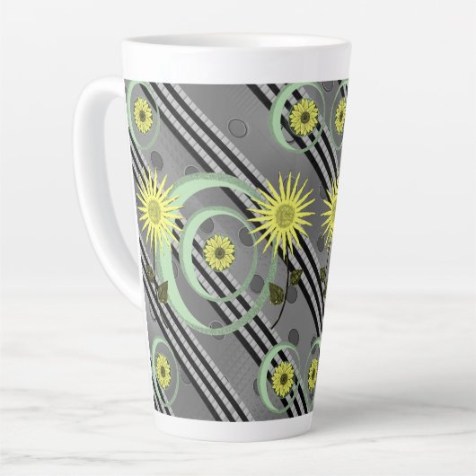 Circulaire Floral Stripe Latte Mok (Linkerhoek)