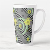 Circulaire Floral Stripe Latte Mok (Rechts)