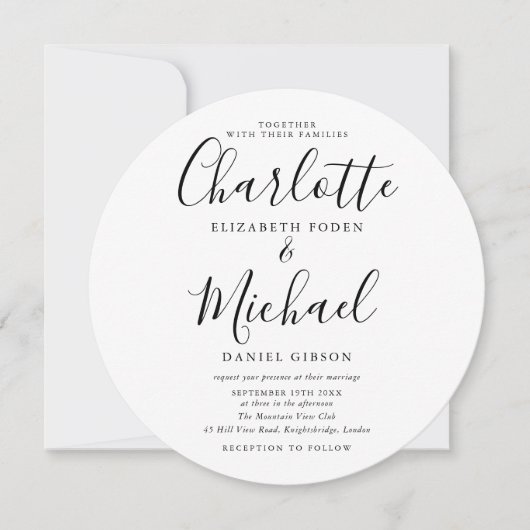 Circulaire foto's van zwart-wit-script kaart (Voorkant)