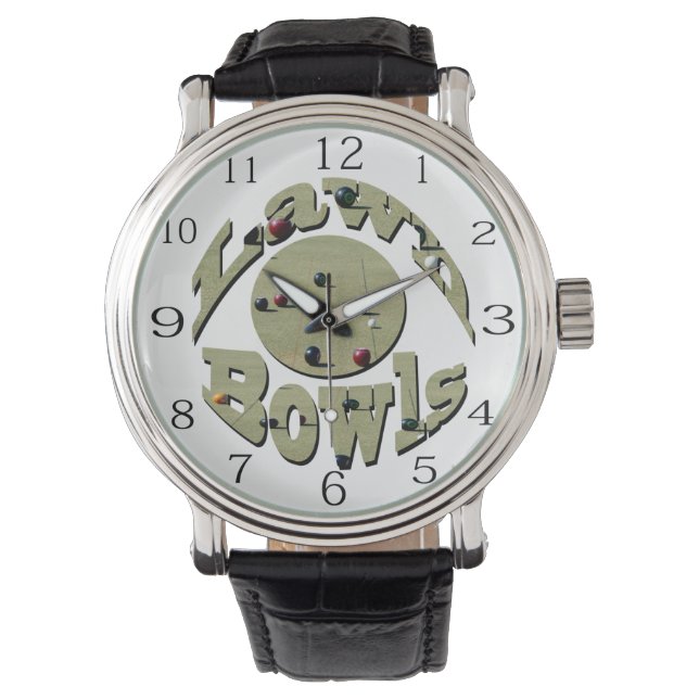 Circulaire gazon schalen naam ontwerp, horloge (Voorkant)