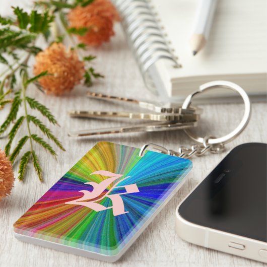 Circulaire gradiënt Regelboog Sleutelhanger (Voorkant Rechts)