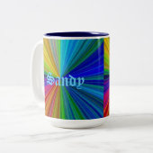 Circulaire gradiënt Regelboog Tweekleurige Koffiemok (Voorkant links)