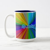 Circulaire gradiënt Regelboog Tweekleurige Koffiemok (Links)