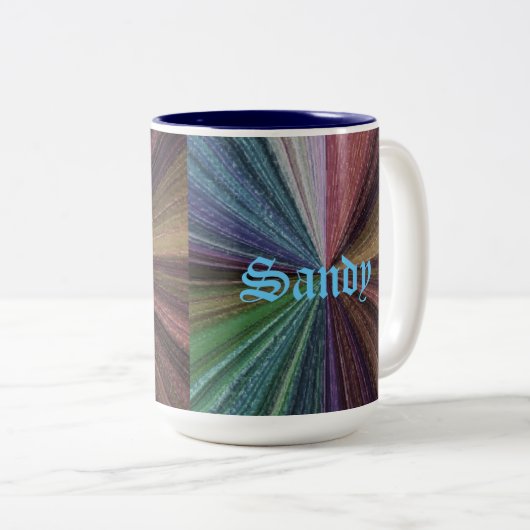 Circulaire gradiënt, regenboog tweekleurige koffiemok (Voorkant rechts)