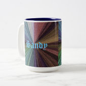 Circulaire gradiënt, regenboog tweekleurige koffiemok (Voorkant links)