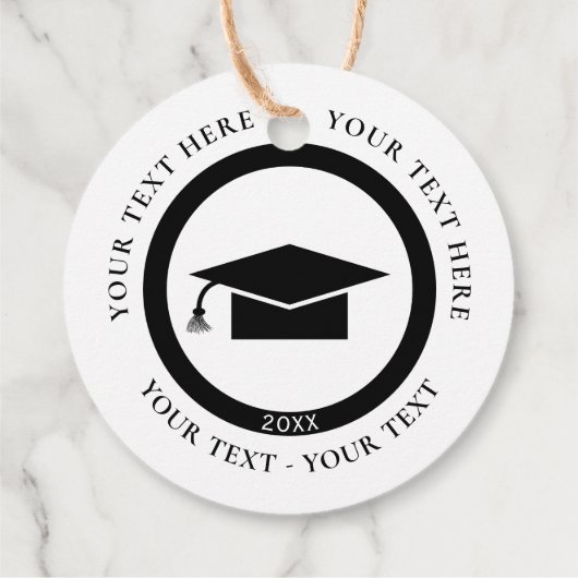Circulaire graduatiecap bedankjes labels (Achterkant)