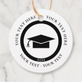 Circulaire graduatiecap bedankjes labels (Voorkant)