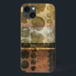 Circulaire groene druppeltjes Case-Mate iPhone case<br><div class="desc">Dit hedendaagse stuk is voorzien van ronde groene druppels. Een dunne gouden lijn kruist door het werk. Bestel vandaag uw afdruk!</div>