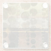 Circulaire groene druppeltjes glazen onderzetter (Achterkant)