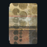Circulaire groene druppeltjes iPad mini cover<br><div class="desc">Dit hedendaagse stuk is voorzien van ronde groene druppels. Een dunne gouden lijn kruist door het werk. Bestel vandaag uw afdruk!</div>