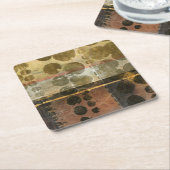 Circulaire groene druppeltjes kartonnen onderzetters (Schuin)