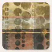 Circulaire groene druppeltjes kartonnen onderzetters (Voorkant)