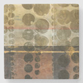 Circulaire groene druppeltjes stenen onderzetter (Voorkant)