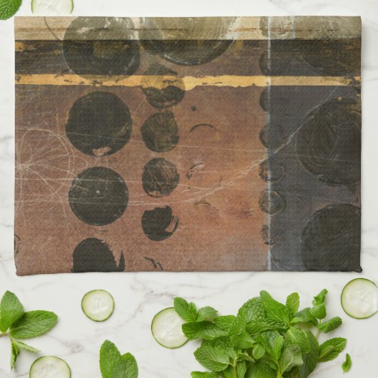 Circulaire groene druppeltjes theedoek (Gevouwen)