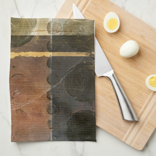 Circulaire groene druppeltjes theedoek (Quarter Fold)