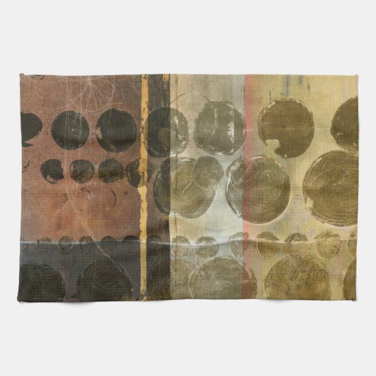 Circulaire groene druppeltjes theedoek (Horizontaal)